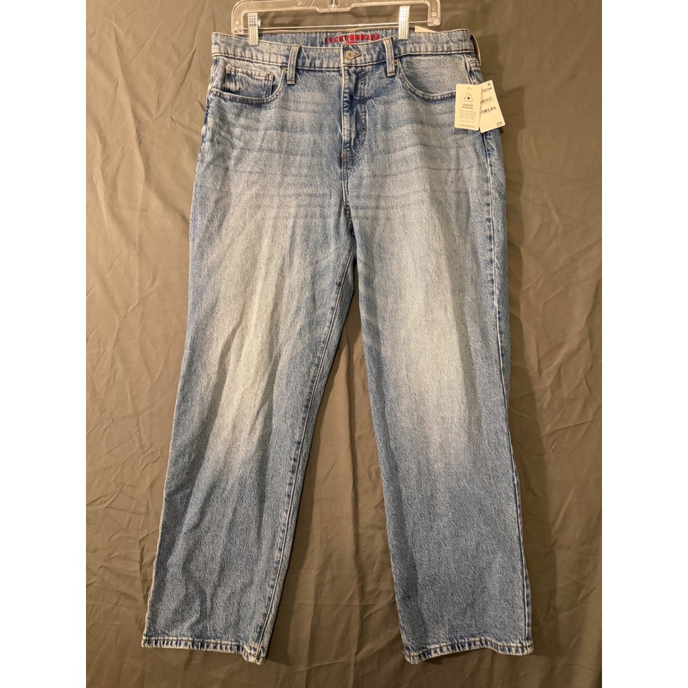 Lucky Brand Zoe High Rise Straight Jeans Light Wash Size 14/32 R NEW